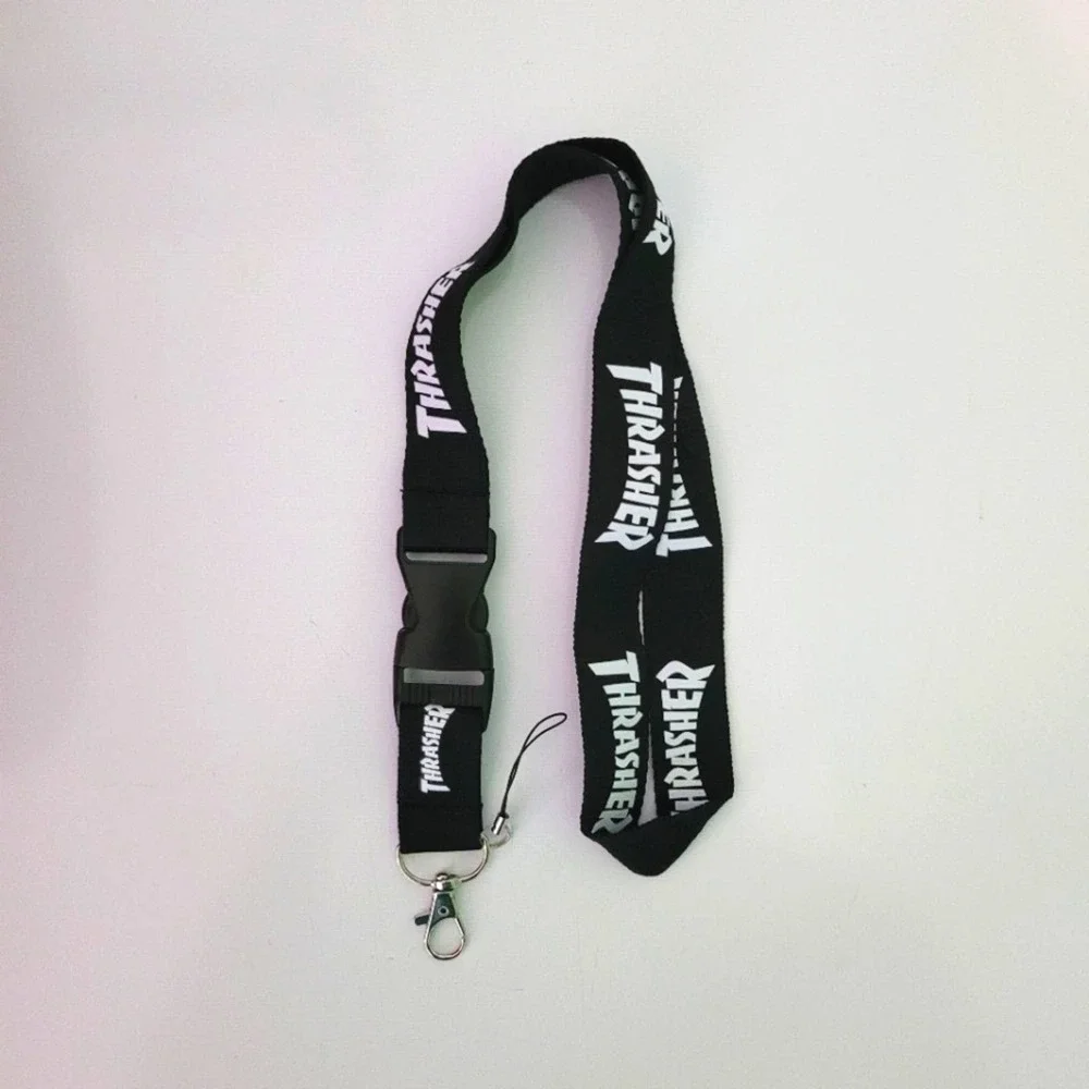P4. Thrasher Black One Size Lanyard with Clip